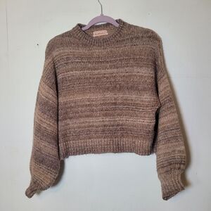 Urban Outfitters Agatha Balloon Sleeve Brown Sweater Size Small